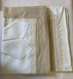 Набор скатертей 2шт 170х280 и 120х220 и 12 салфеток Gamba 1022 Bordina Panna шампань