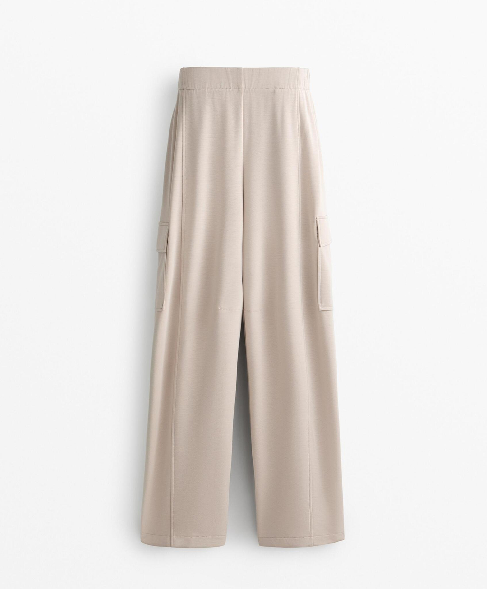 OYSHO Брюки свободного кроя из ткани с модалом, светлый хаки