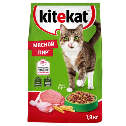 Сухой корм для кошек Kitekat Мясной пир 1,9 кг