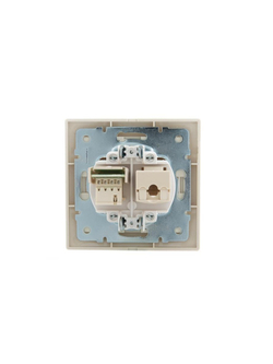 Розетка компьютерная + телефонная 2-м СП Mira RJ45 + RJ11 крем./крем.. LEZARD 701-0303-143