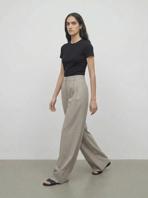 Свободные брюки-палаццо из шерсти