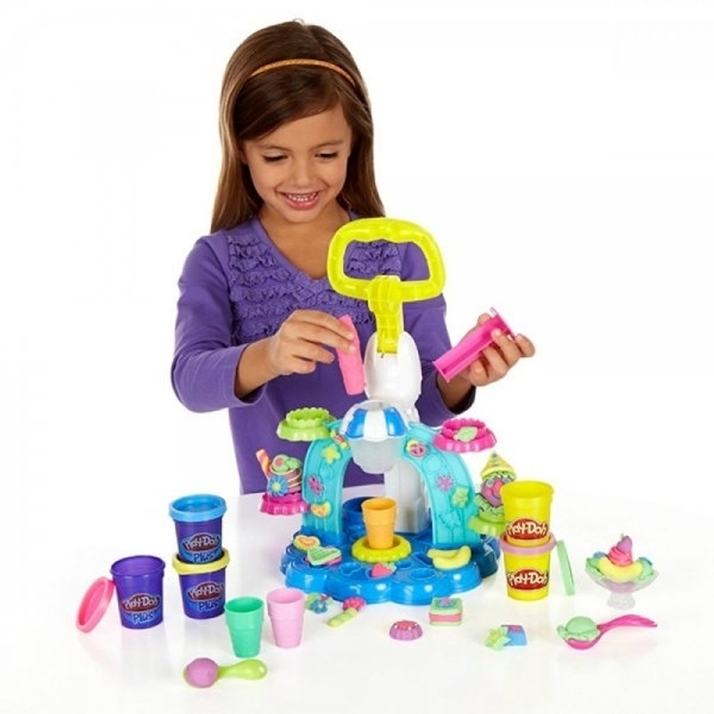 Игровой набор для лепки, набор пластилина Play-Doh, Плей До "Swirl & Scoop Ice Cream" Фабрика Мороженого