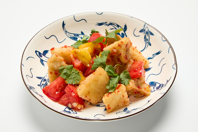 Салат с хрустящими баклажанами