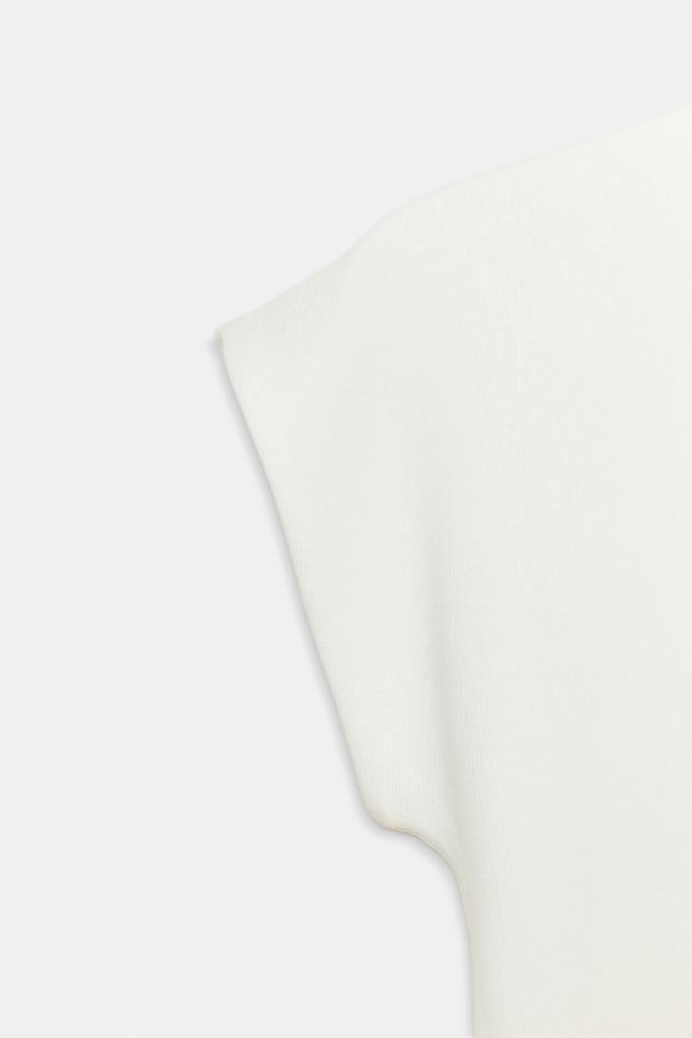 ZARA ХЛОПКОВОЕ БОДИ С ВОРОТНИКОМ-СТОЙКОЙ, ЖЕЛТОВАТО-БЕЛЫЙ