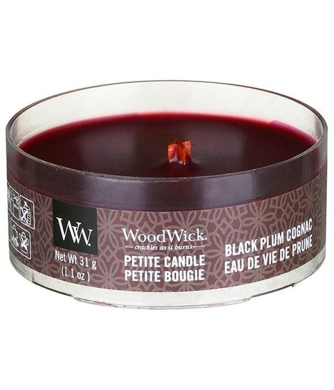 Сливовый коньяк, ароматическая свеча мини, WoodWick