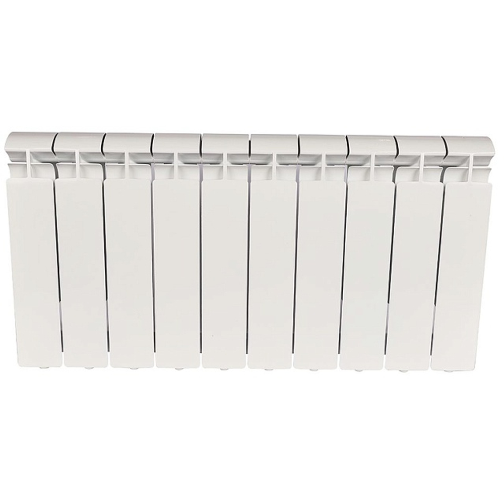 Радиатор алюминиевый STOUT Alpha 350 - 10 секции (подключение боковое, цвет белый)