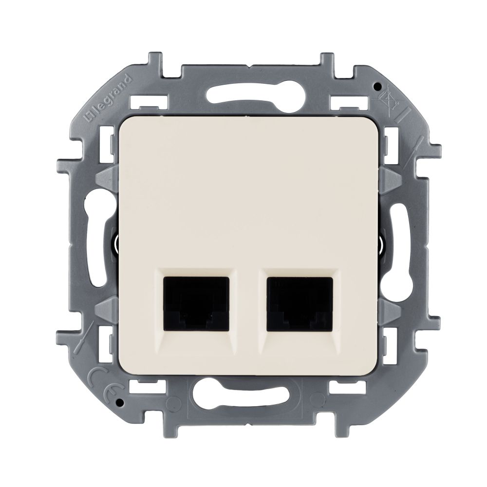 Розетка компьютерная двойная RJ45 категория 5e UTP слоновая кость Inspiria Legrand