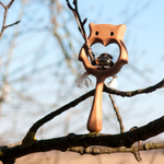 Деревянная погремушка с бубенцом Совушка Леснушки