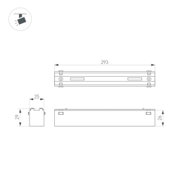 Светильник MAG-VIBE-FLAT-L293-12W Day4000-MIX (BK, 100 deg, 48V, TUYA Zigbee) (Arlight, IP20 Металл, 5 лет) 044178