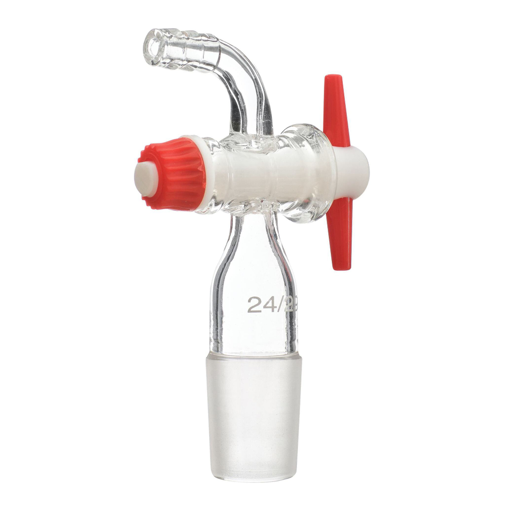 Керн 24/29 с изогнутым отводом 10 мм, 90°, с краном PTFE