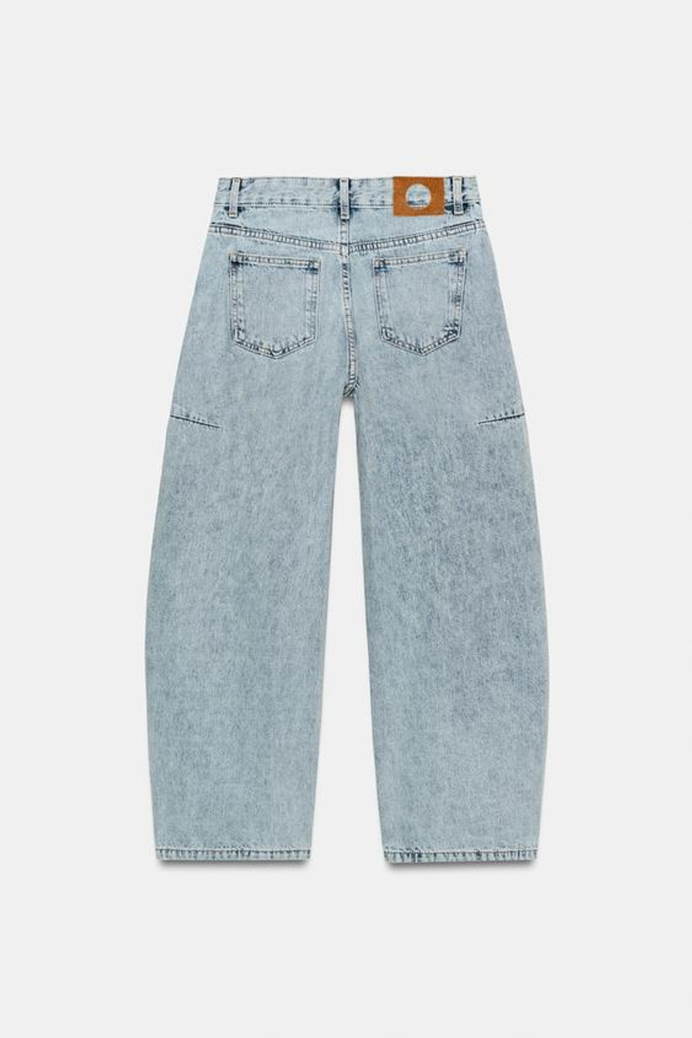 ZARA ДЖИНСЫ ZW COLLECTION ANKLE BALLOON СО СРЕДНЕЙ ПОСАДКОЙ, ГОЛУБОЙ