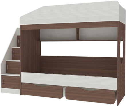 Двухъярусная кровать КарИВи Легенда 10.3 Белое Дерево Бодего Темный
