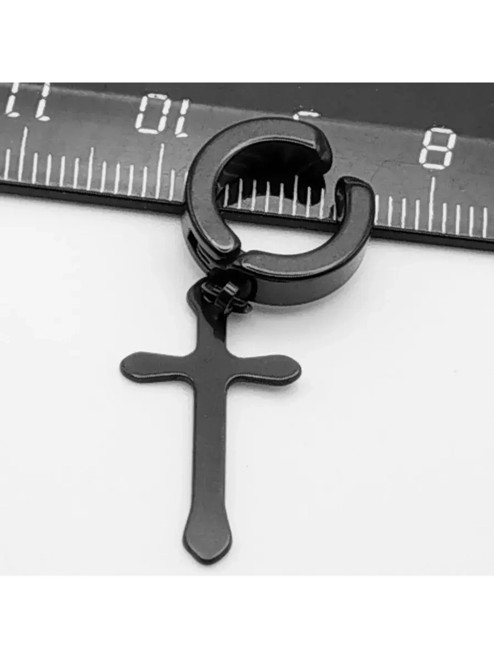 Клипса "Чёрный крест" без прокола.