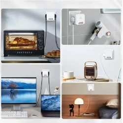 Тройник для розетки, разветвитель на 3 розетки + 3 USB и 1 TYPE-C, выключатель