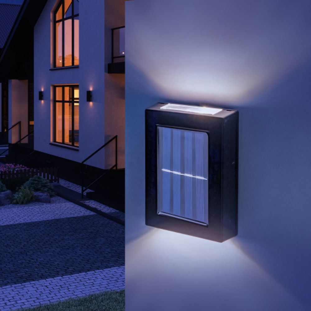Светильник уличный ЭРА ERAFS024-02 на солнечной батарее настенный Практик 2 LED | Садовые фасадные светильники