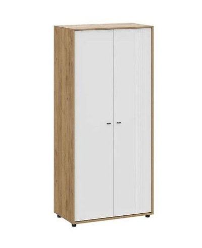 Милан Шкаф двухстворчатый Дуб Золотой/Белый Матовый