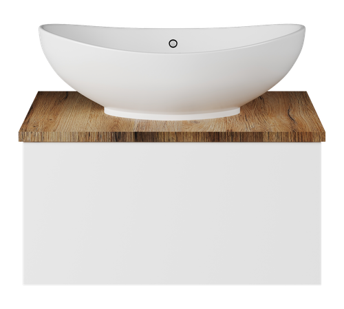 Тумба под раковину Misty Ива 60 подвесная (белая, дуб вотан)