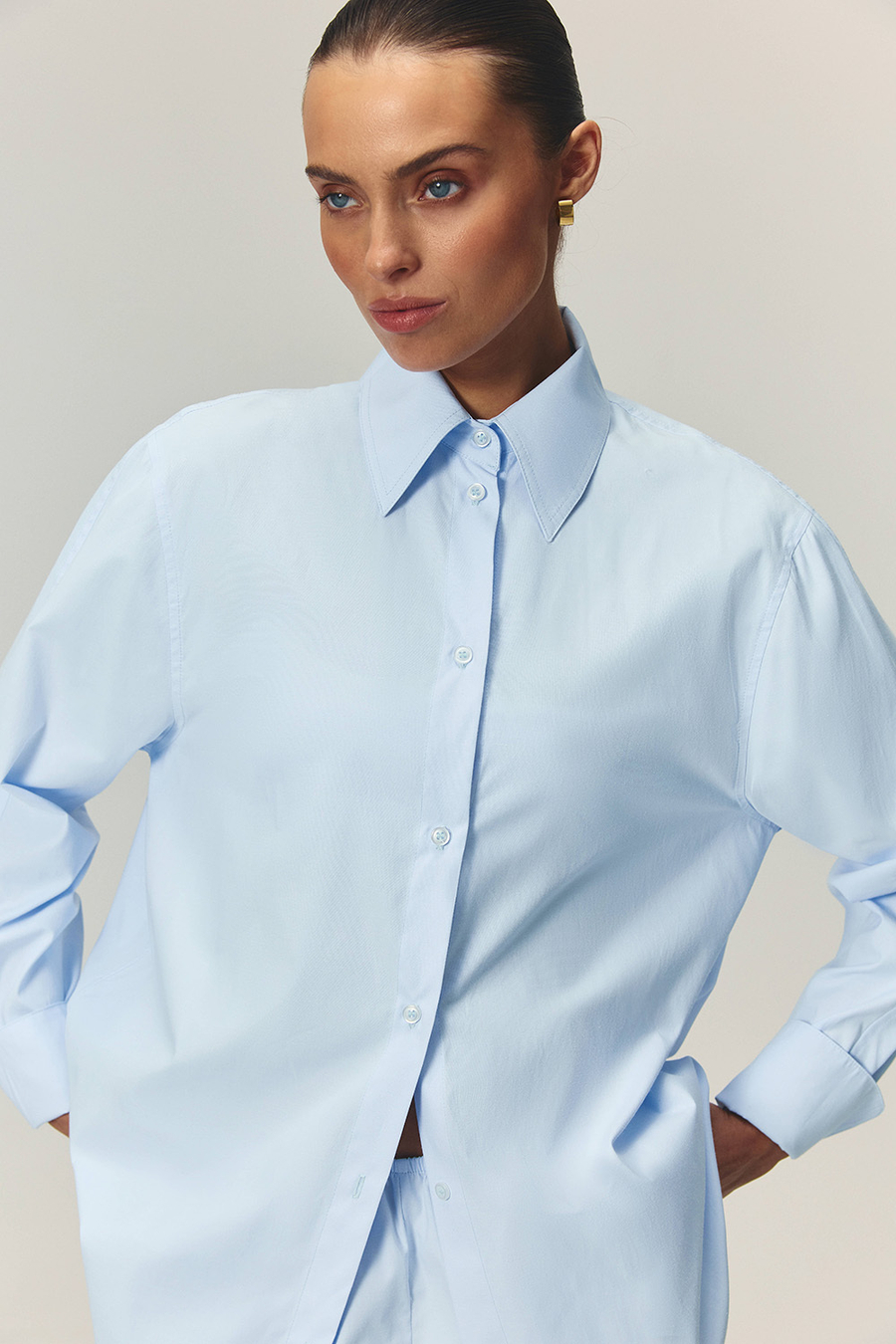 Рубашка из хлопка AMAN Голубой