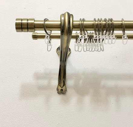 Карниз кованый консольный Цилиндр II d25/16 мм двухрядный, цвет бронза