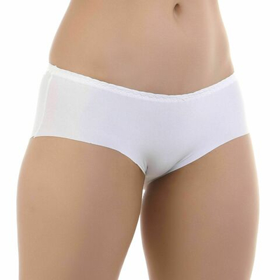 Белые гладкие трусики-шорты (Размер: XXXL) (Цвет: белый)