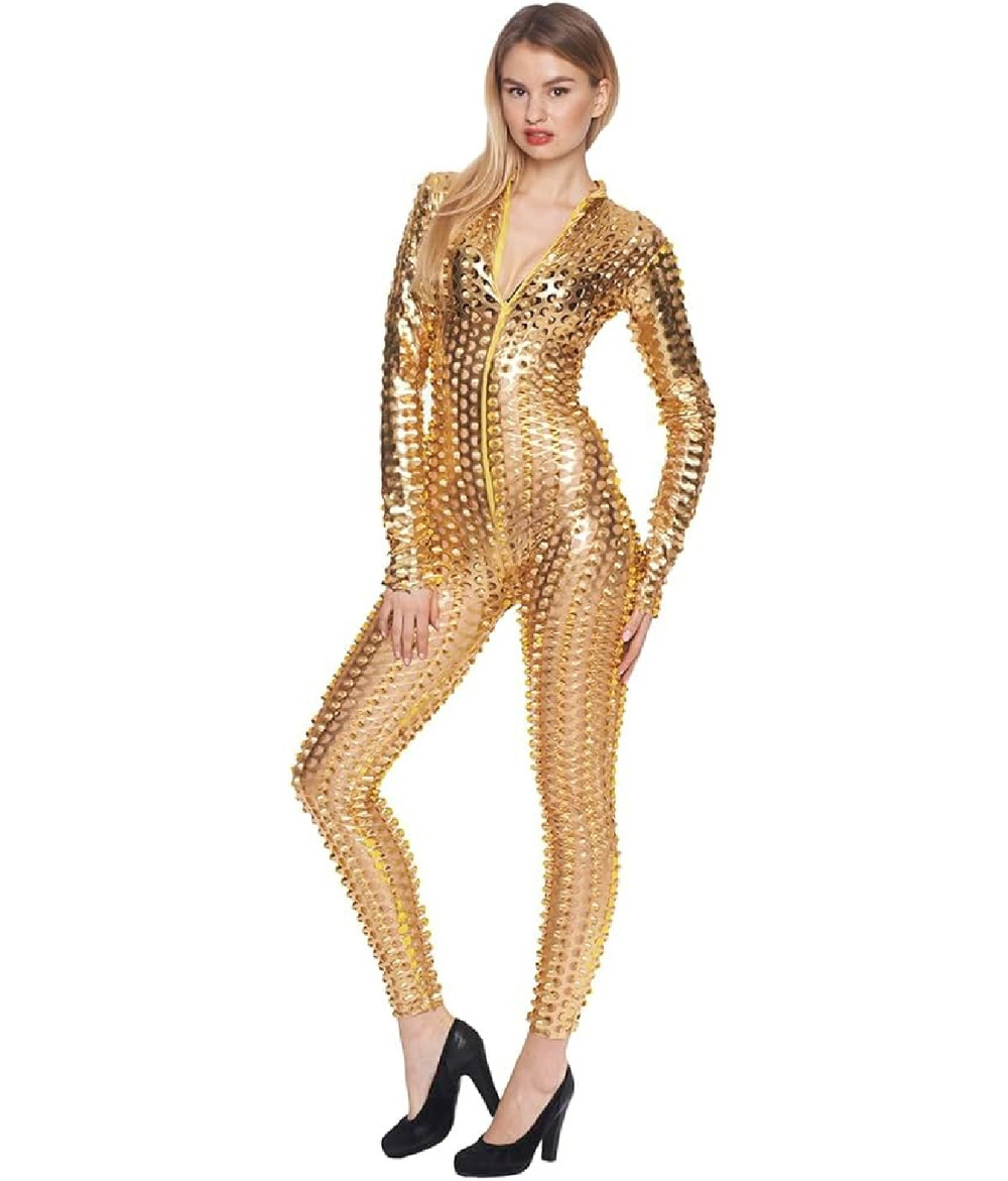 Боди комбинезон Тефия золотистый XL