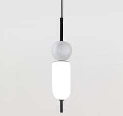 Подвесной светильник Anet, черный металл, белый мрамор