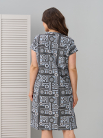 Туника Т-014/кругиорнамент-бежголубой