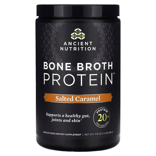 Ancient Nutrition, Bone Broth Protein, соленая карамель, 506 г (1,12 фунта)