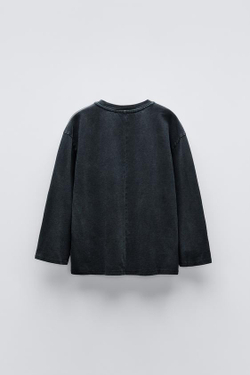 ZARA ФУТБОЛКА В КОВБОЙСКОМ СТИЛЕ, АНТРАЦИТОВО-СЕРЫЙ