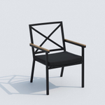 Обеденная группа Ideal Patio ДОЛЛА ФЕСТА каркас карбон, стол алюминий 180, ткань черная