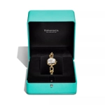 Часы - браслет из жёлтого золота 18k с бриллиантами, Tiffany ⚜️Hard Wear watch pearl