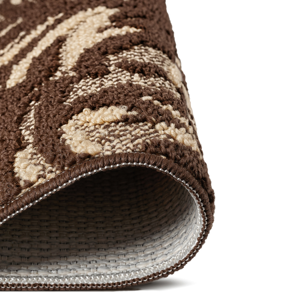 Набор ковриков д/ванной Shahintex LOOP ITALIANO  50*80+50*50 "джунгли" шоколадный