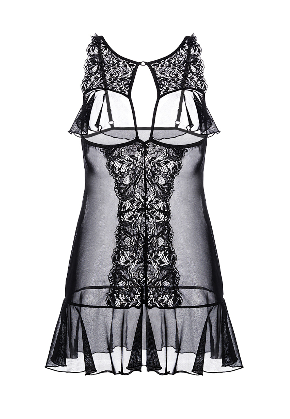 Комбинация Erolanta Lingerie Collection с открытой грудью черная 46-48