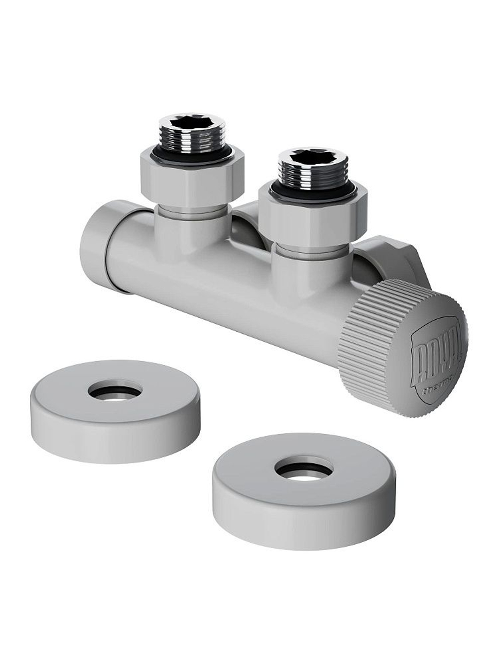 Узел нижнего подключения Royal Thermo Design PRO 15мм угловой М30х1,5 (белый)