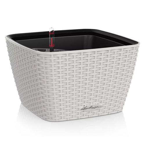 Кашпо Lechuza "Bacino Cottage Complete light grey" (пластик), 30x30xH18 см