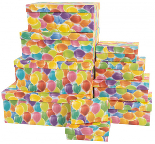 Коробка Прямоугольник 33*20*13см Красочные шарики 1 шт