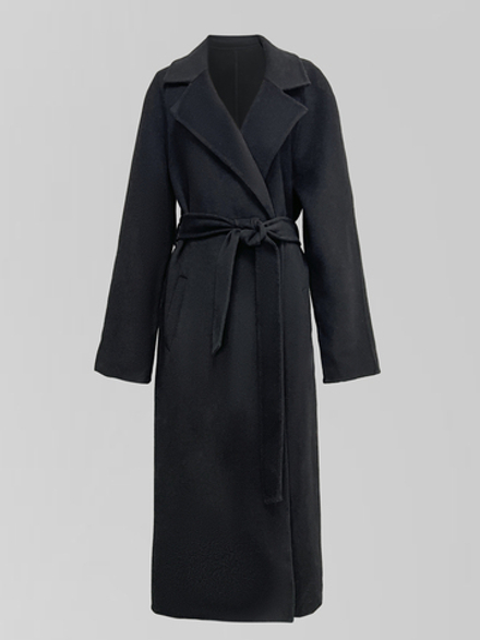 Пальто Podium 2023 на запах с поясом и косыми карманами