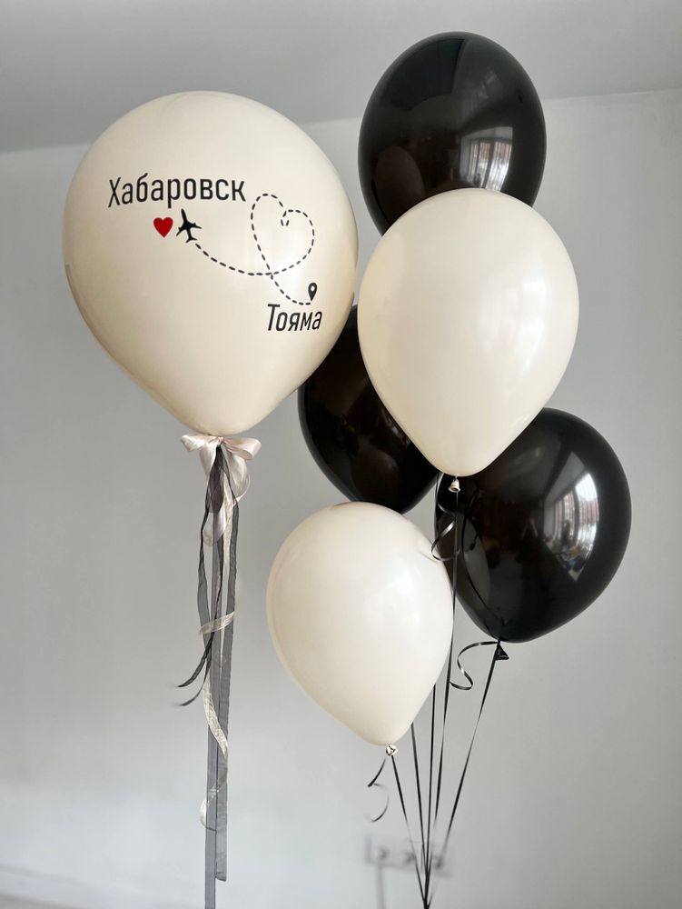 Воздушные шары полет песок/черный №4369