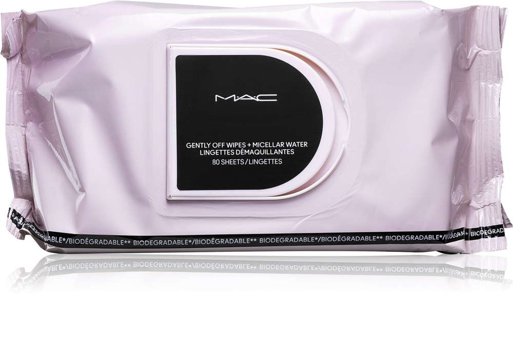 MAC Cosmetics  Gently Off Wipes + Micellar Water - салфетки для макияжа /  80 szt.   / GTIN 773602629862