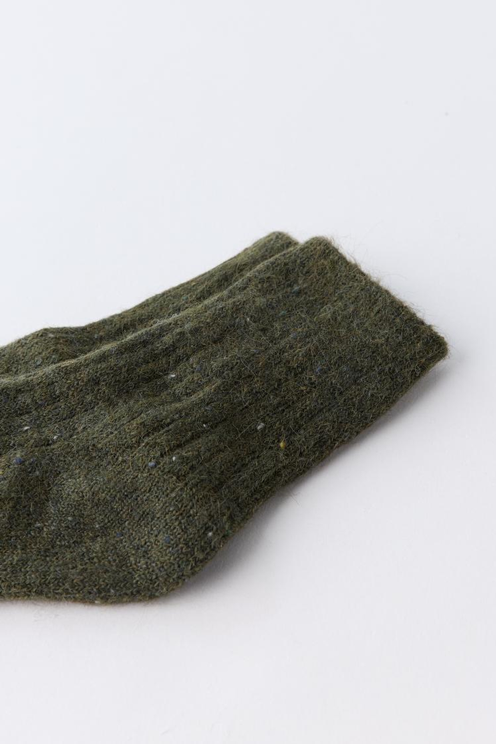 ZARA НОСКИ С ОТДЕЛКОЙ ИЗ ШЕРСТИ, ЗЕЛЕНЫЙ