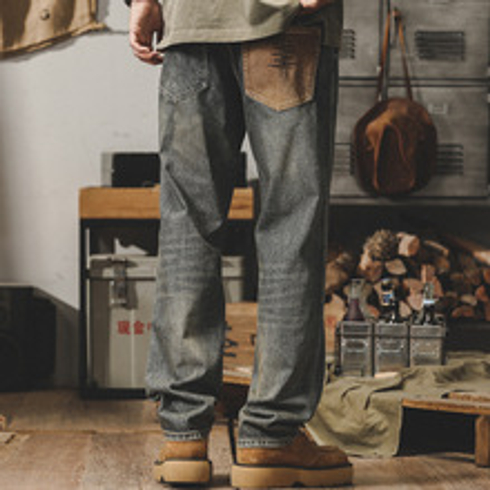 Jayleno, американские классические мужские джинсы в стиле ретро, свободные прямые, старые брюки, мужские весенне-осенние брендовые