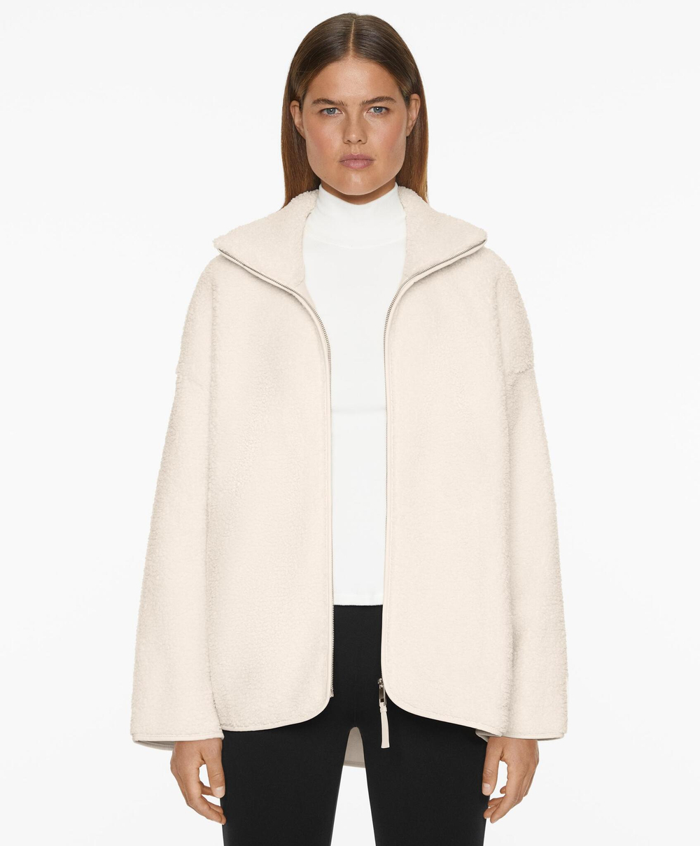 Oysho Куртка из искусственной шерсти, экрю