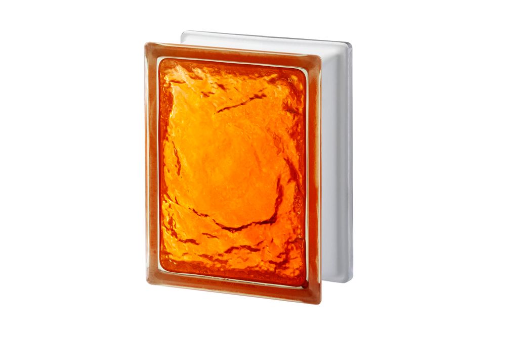 купить Стеклоблок Айс оранжевый Vitrablok 14,6x19,7x8