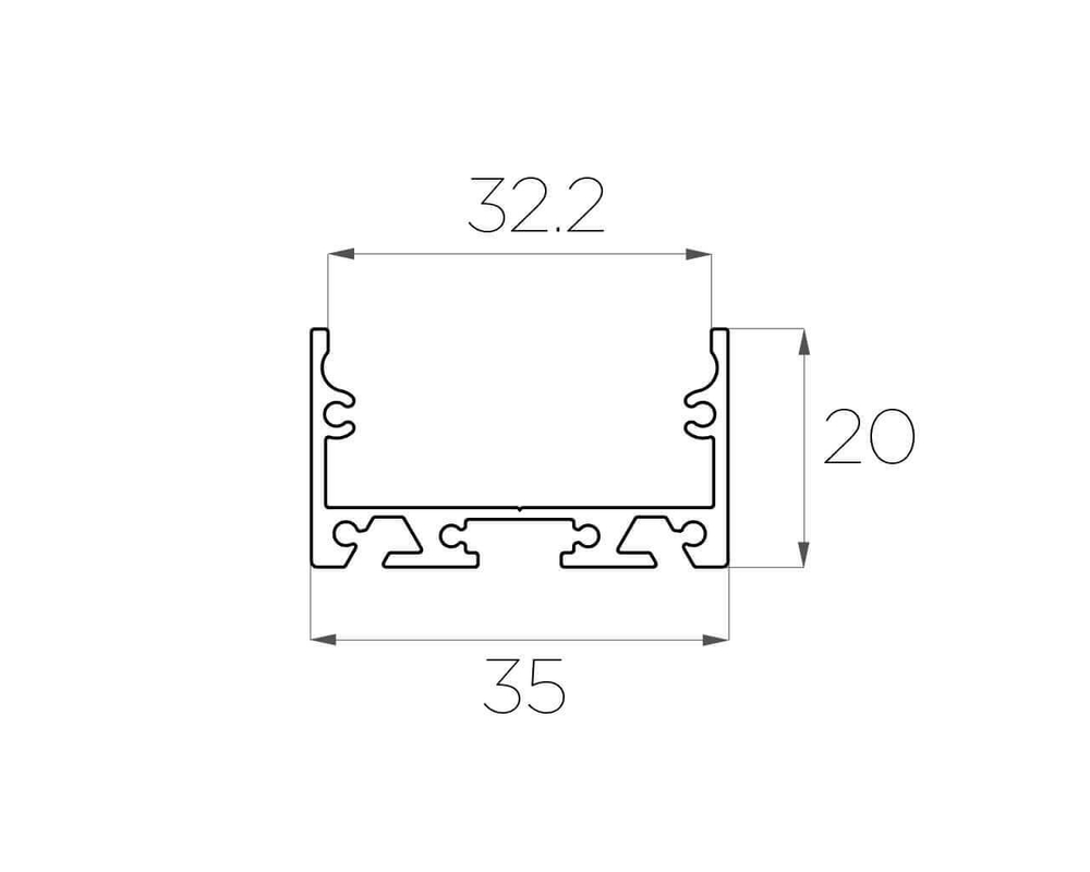 Профиль накладной алюминиевый LC-LP-2035-2 Anod