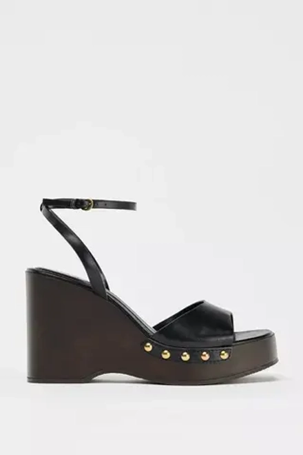ZARA БОСОНОЖКИ НА ПЛАТФОРМЕ С ЗАКЛЕПКАМИ, ЧЕРНЫЙ