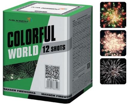 Батарея салютов "Colorful World" GW218-93 12 залпов * 0.8"  (1/36)