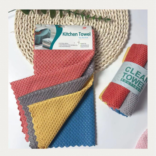 Двусторонние впитывающие тряпки из пшеничного волокна (4 шт.)