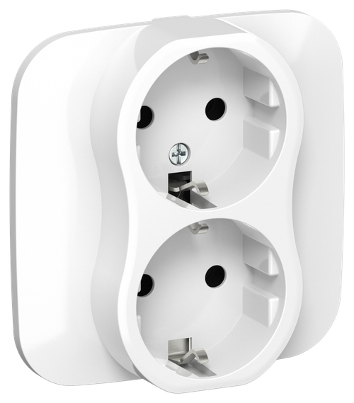 FLITE Розетка 2-местная с заземлением без защитных шторок 16А РС12-0-А-ФлБ белый IEK