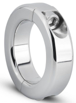 Серебристый утяжелитель для мошонки и пениса Sinner Metal Cock And Ball Lock (Цвет: серебристый)