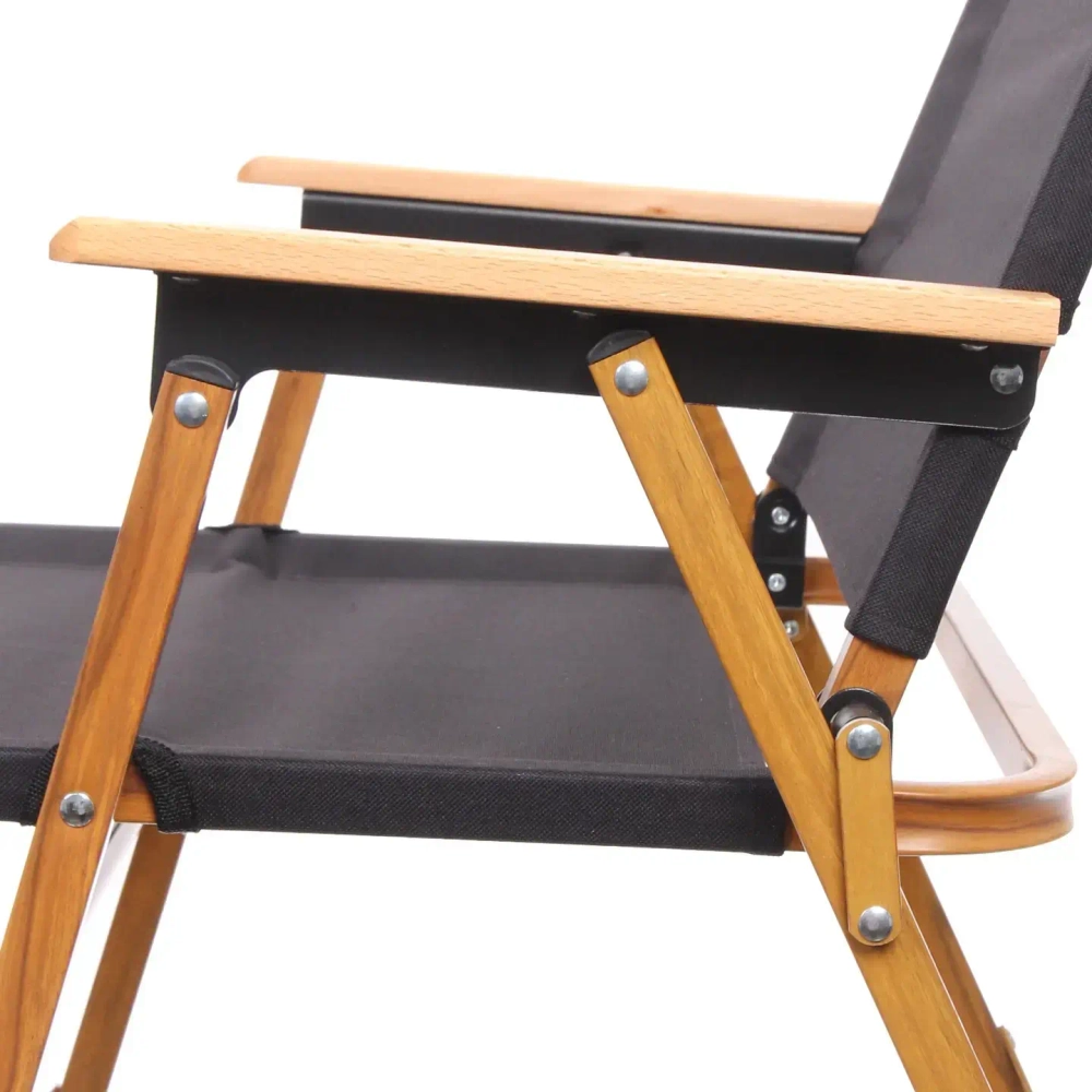 Кресло складное с подлокотниками до 100 кг DC-6006, 54*50*78 см, цвет: чёрный, каркас алюминий, ТуристМастер